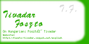 tivadar foszto business card